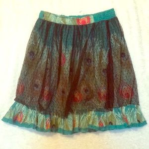 Desigual Skirt Peacock Pattern EU Size 34